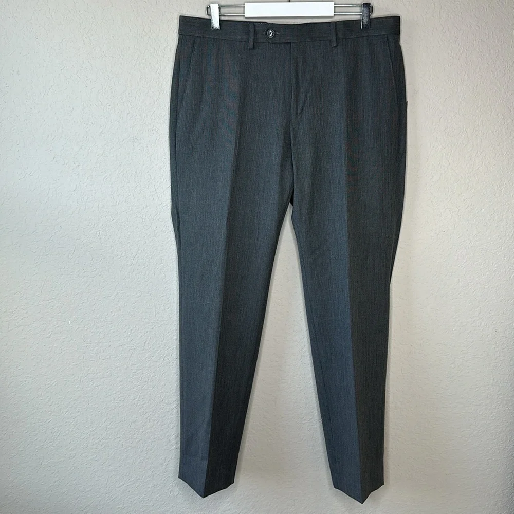 NWT Men's Chaps‎ Grey Stretch Performance Series Comfort Suit Pants Size 34 X 30